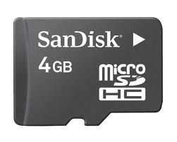 Cartão de memória micro Sd 4GB SanDisk