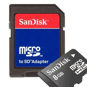 Cartão de memória micro Sd 8 GB SanDisk