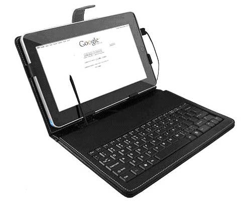 Capa de couro para tablet 7" e 8" + teclado + caneta