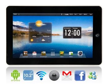 Tablet LCD 10.2" + Android 2.2 + 1.2 GHz + Wi-Fi + HDMI